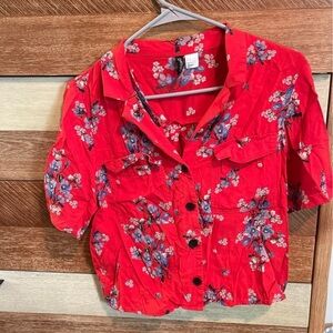 H&M Divided Floral Red Women’s Shirt